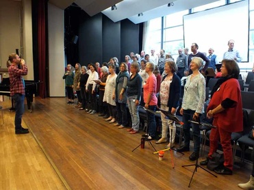 Probe des Festivalchores in der Bayerischen Musikakademie Marktoberdorf 2018. Foto: Bertram Maria Keller